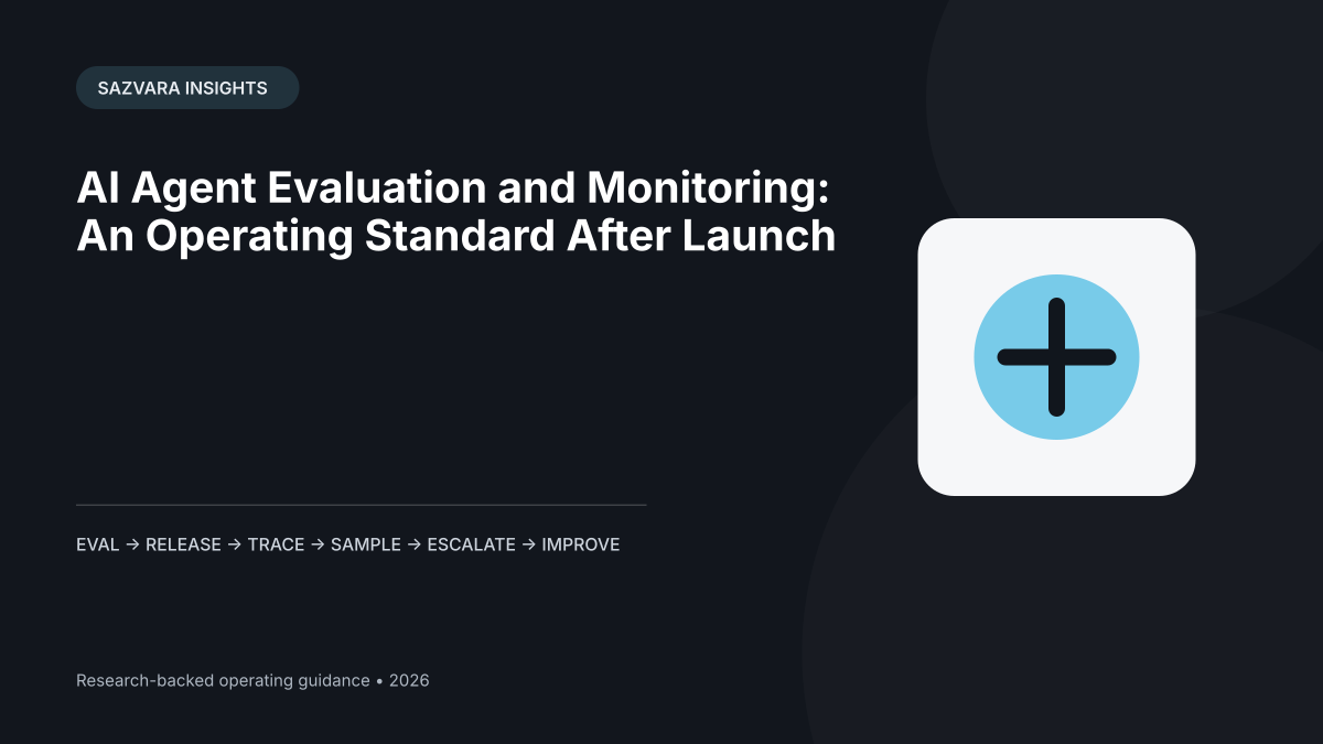 AI Agent Evaluation and Monitoring: An Operating Standard After Launch — Sazvara editorial illustration
