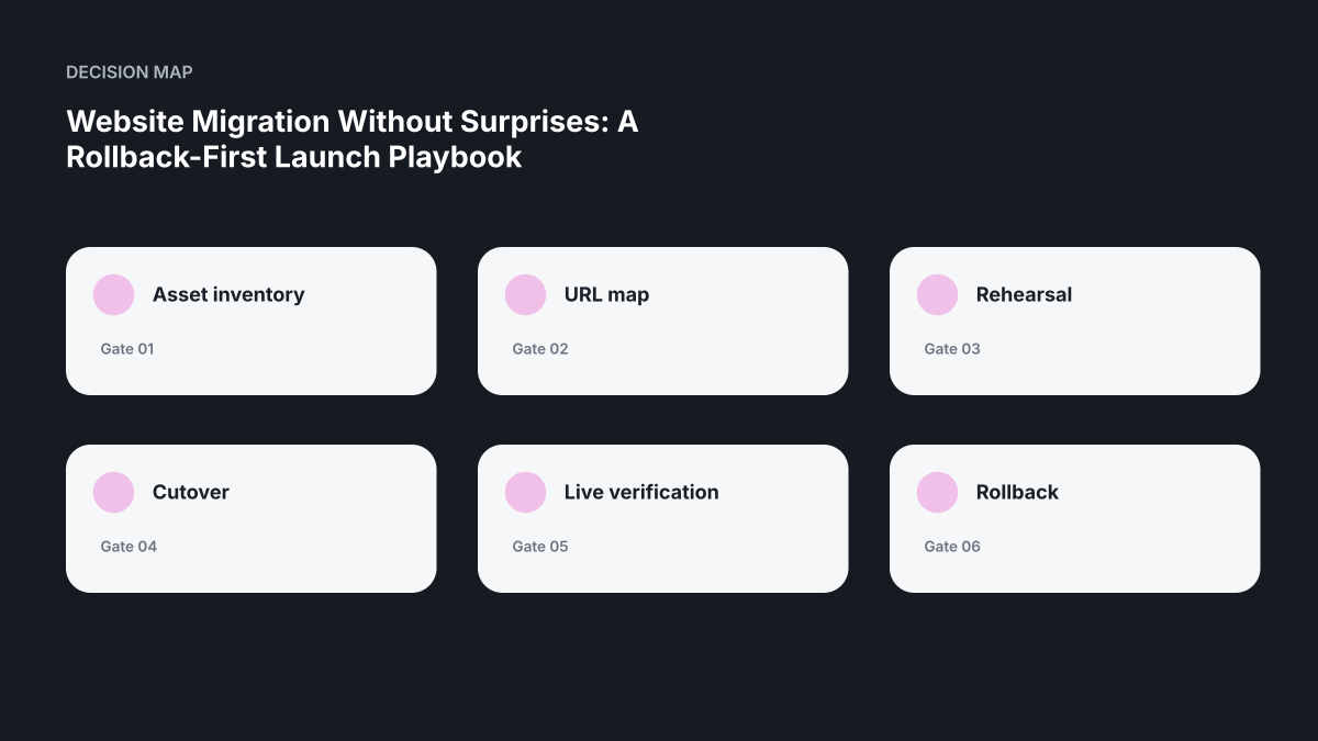 Decision map for Website Migration Without Surprises: A Rollback-First Launch Playbook